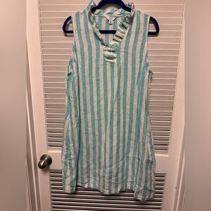 Crown & Ivy Aqua and White Striped XL Dress